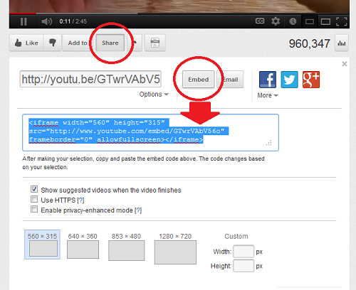 youtube setting